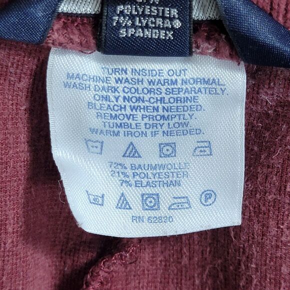 Lands End Pants Womens 3XP 24 - 26 Burgundy Corduroy Elastic Waist Pull-On - Picture 12 of 13